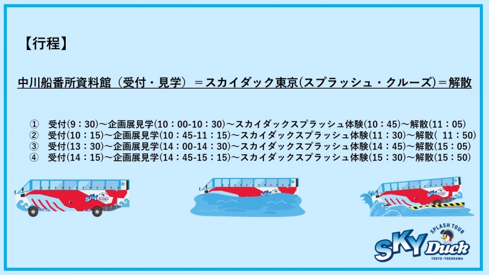 【3/2限定】企画展「江戸・明治の旅とお金」見学とスカイダック・スプラッシュ体験